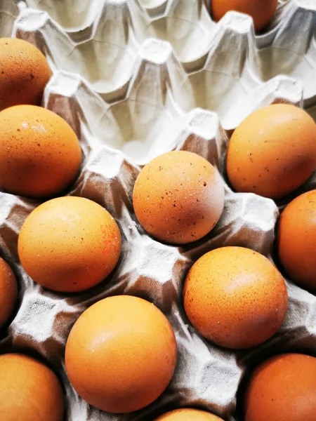 Fresh Eggs Texture Small Family Farm — Stock Photo, Image