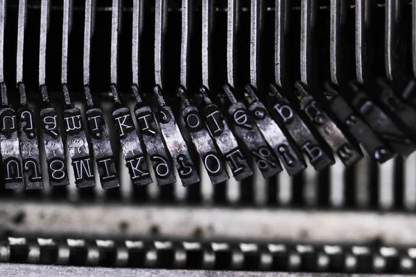 Eski Yazma Makinesinin Ayrıntıları Güzel Bir Teknoloji Arkaplanı Olarak — Stok fotoğraf