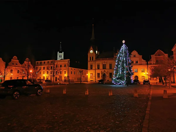 Vidnava Małe Miasteczko Czech Boże Narodzenie — Zdjęcie stockowe