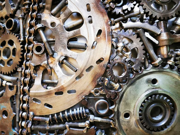 Eisen Steampunk Zahnrad Textur Als Technologie Hintergrund — Stockfoto