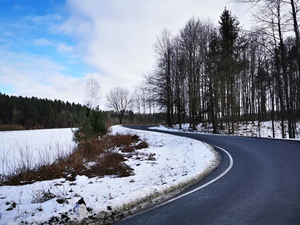 Road Snow Winter Landscape — Stock Photo, Image