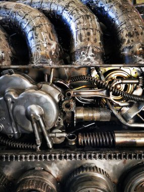 Demir steampunk dişli tekerlek dokusu teknoloji arka planı olarak