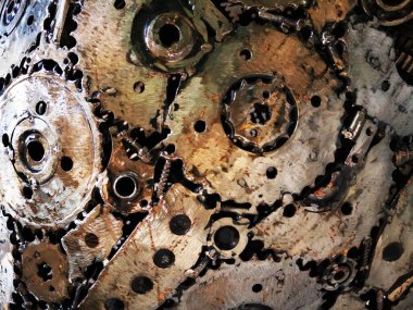 Demir steampunk dişli tekerlek dokusu teknoloji arka planı olarak