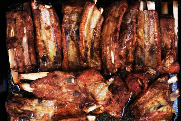 Grilled Pig Ribs Nice Gourmet Background — Stock Photo, Image