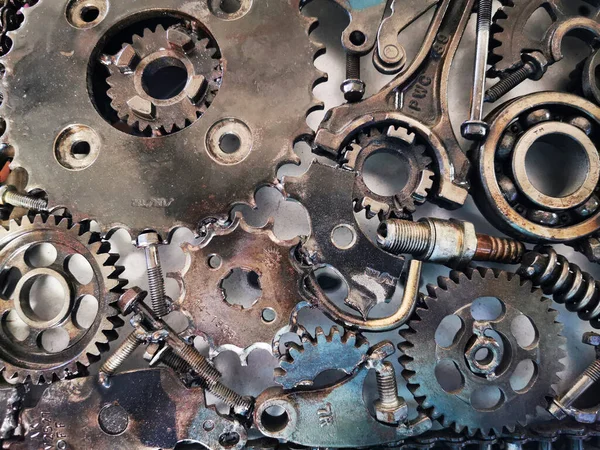 Ijzer Steampunk Cogwheel Textuur Als Technologie Achtergrond — Stockfoto