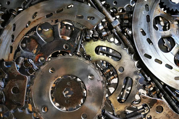 Iron Steampunk Cogwheel Texture Technology Background — Stock Photo, Image