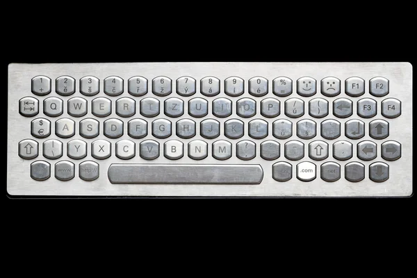 Silver computer keyboard — Stock Photo, Image