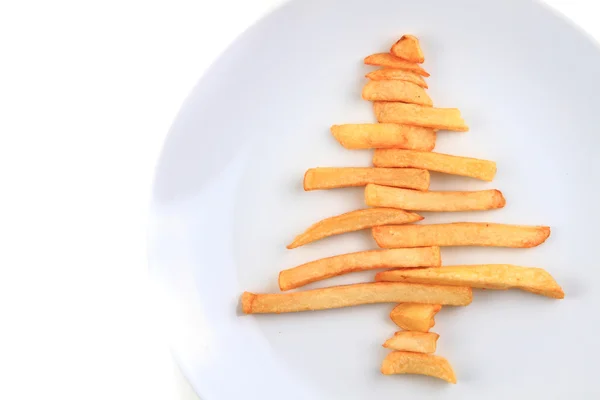 Χριστουγεννιάτικο δέντρο από τα τσιπ πατατών — Φωτογραφία Αρχείου