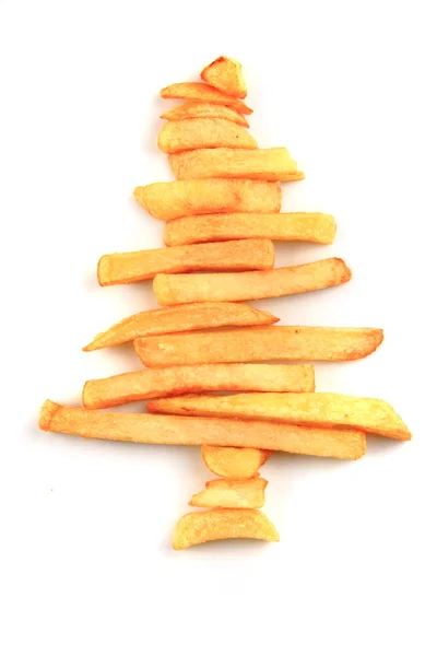 Christmas tree from the potatoes chips — Stock Photo, Image