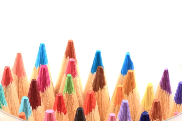 Rainbow color crayons background — Stock Photo, Image