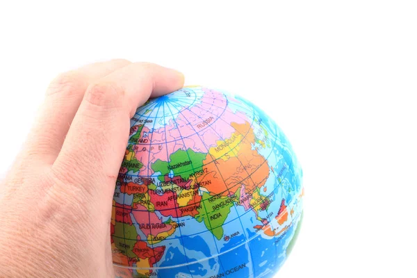 Model of earth in the human hand — Stock Photo, Image