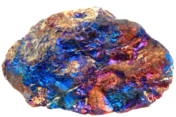 Beyaz arka plan üzerinde izole chalcopyrite maden — Stok fotoğraf