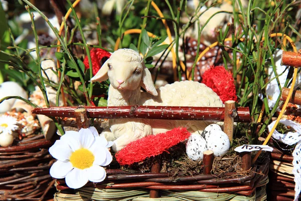 Easter background with small sheep — Stock Photo, Image