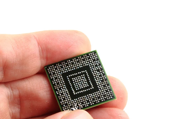 Microchip in de menselijke hand — Stockfoto