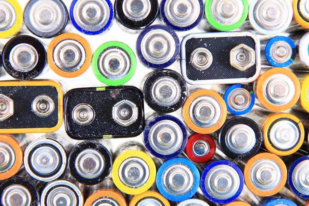 old batteries background
