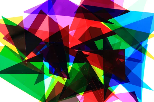 プラスチック製の三角形の色の背景 — ストック写真