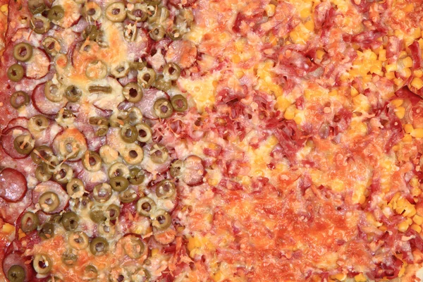 Caseiro pizza fundo — Fotografia de Stock