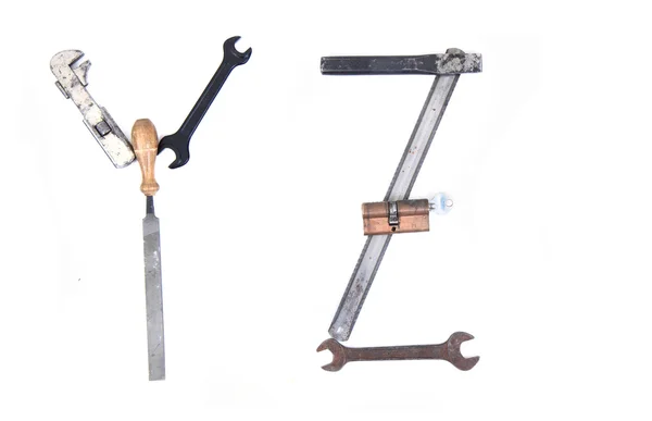 Tool mechanical as alphabet isolated — Stock Photo, Image