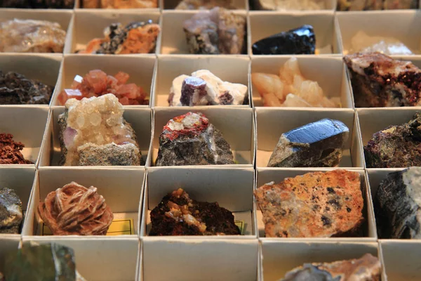 Collection de minéraux et gemmes de couleur — Photo