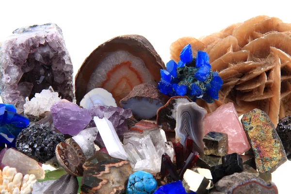 Renk mineraller ve mücevher koleksiyonu — Stok fotoğraf