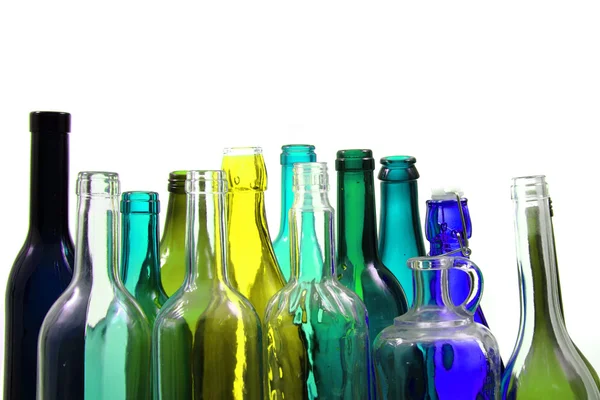 Bottiglie di vetro di colore — Foto Stock