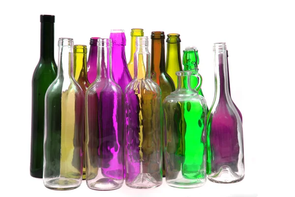 Bottiglie di vetro di colore — Foto Stock
