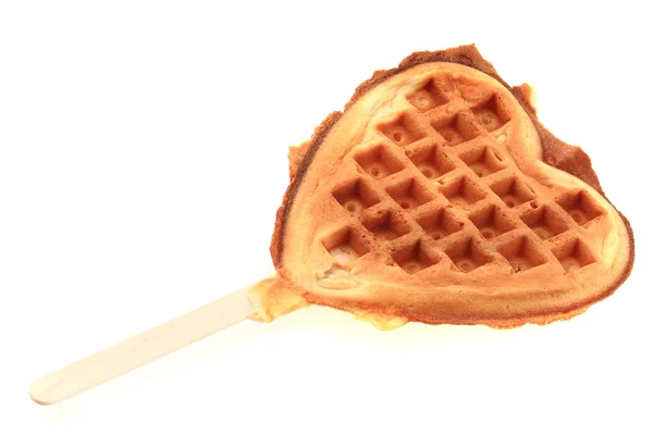 Waffles coração isolado — Fotografia de Stock