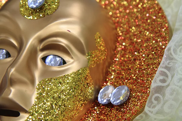 Golden venice mask as easy background — Stock Photo, Image