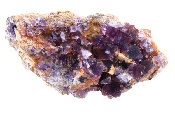 紫の蛍石キューブ — ストック写真