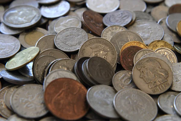 Old european coins as nice background — Stock Photo, Image