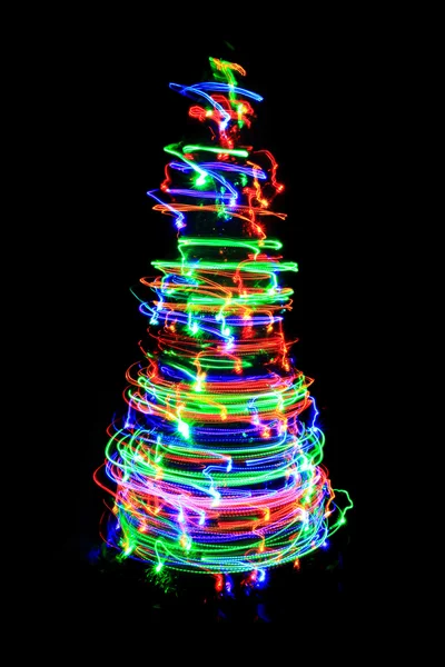 Arbre de Noël de lumières de couleur — Photo