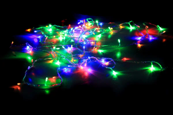 Color christmas lights background — Stock Photo, Image