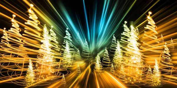 Bosque de Navidad de las luces de color — Foto de Stock