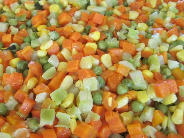 Zanahoria maíz guisante backgroun —  Fotos de Stock