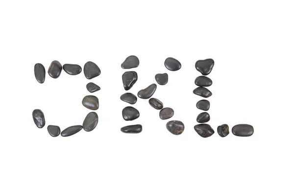 Alfabeto di pietra da pietre nere — Foto Stock