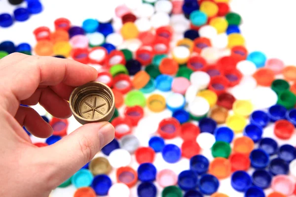 Pet caps recycle background — Stock Photo, Image