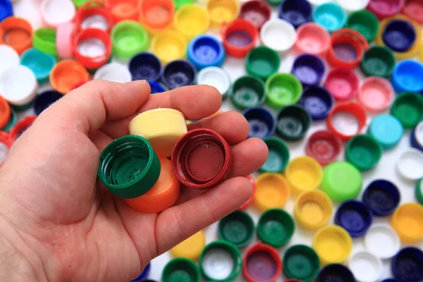 Color plastic caps — Stock Photo, Image