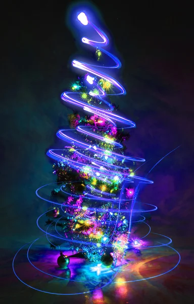 Árbol de Navidad de las luces — Foto de Stock