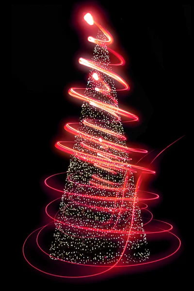 Χριστουγεννιάτικο δέντρο από φώτα — Φωτογραφία Αρχείου