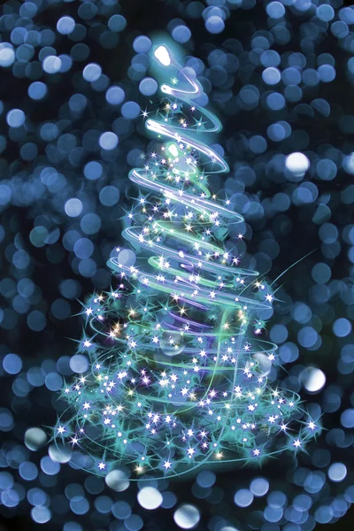 Weihnachtsbaum aus Lichtern — Stockfoto
