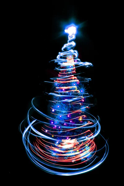 Christmas lights tree — Stock Photo, Image