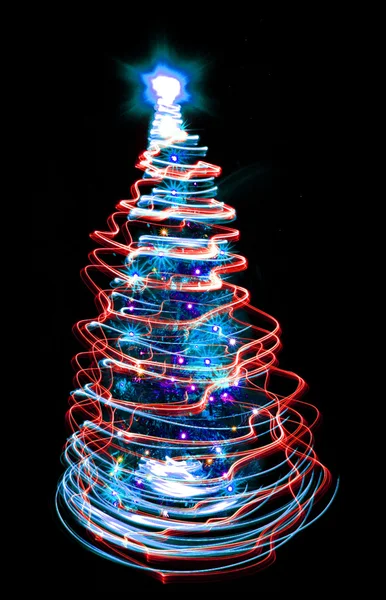 Árbol de luces de Navidad —  Fotos de Stock