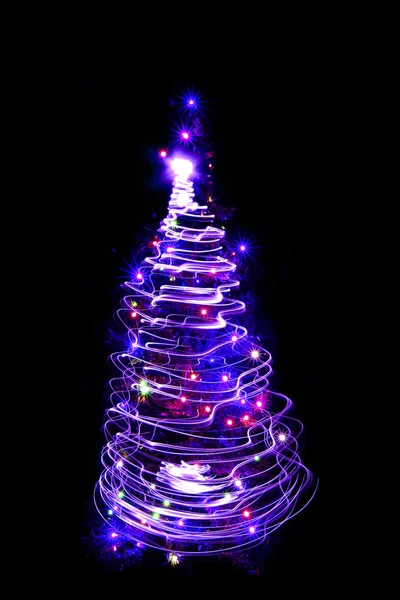 Árvore luzes de Natal — Fotografia de Stock