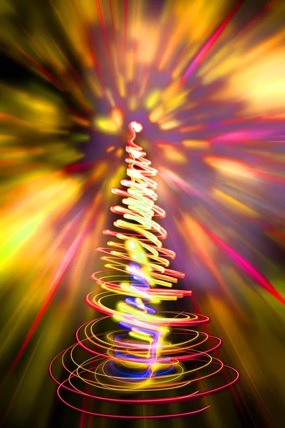 ライトのクリスマス ツリー — ストック写真