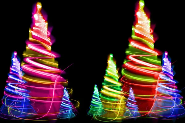 Christmas light forest — Stock Photo, Image