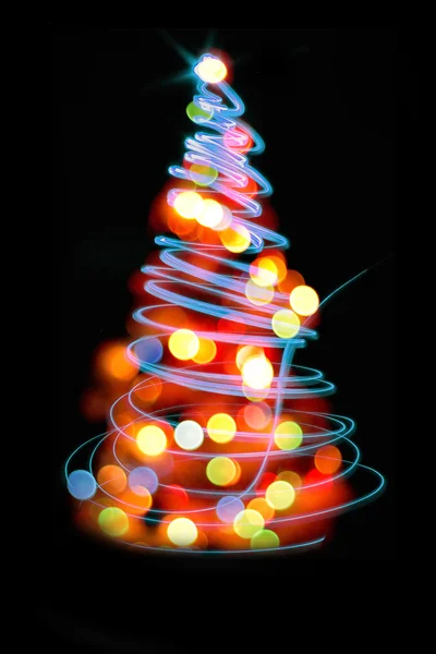Vánoční světla strom — Stock fotografie