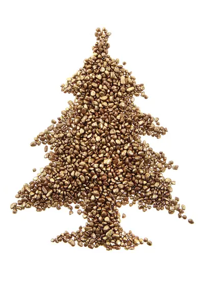 Gouden kerstboom van gouden stenen — Stockfoto