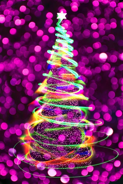 Xmas tree from the lights — Stock Photo, Image