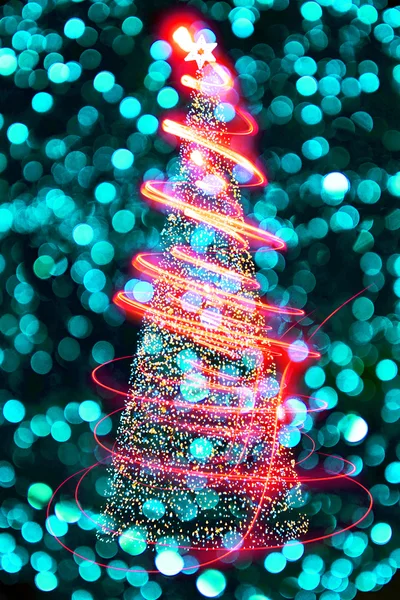 Árvore de xmas das luzes — Fotografia de Stock