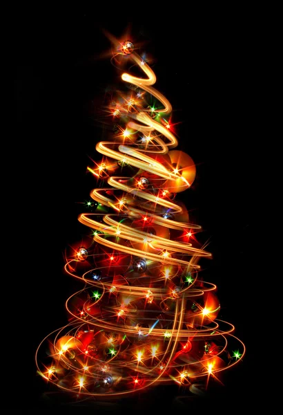 Vánoční strom v průvodní zprávě — Stock fotografie